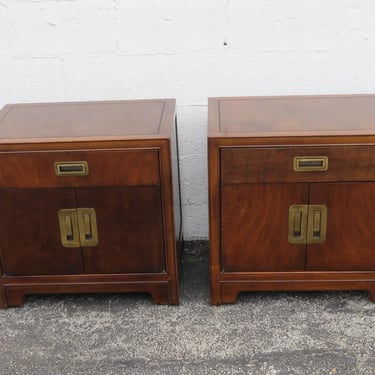 Drexel Heritage Dynasty Hollywood Regency Nightstands End Tables a Pair 5001