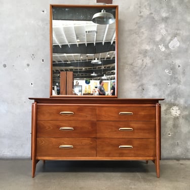 Mid Century Six Dresser with Mirror by Drexel Projection Line