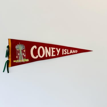 Vintage Coney Island New York Souvenir Pennant Parachute Jump 