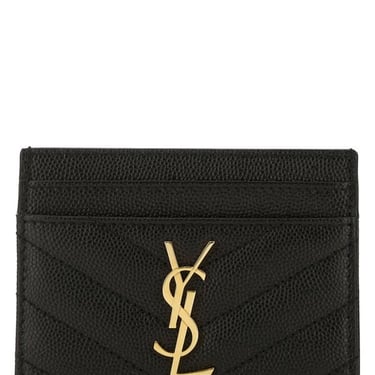 Saint Laurent Woman Black Leather Card Holder