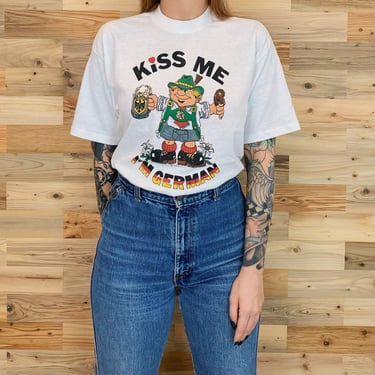 Vintage Kiss Me I'm German Tee Shirt 