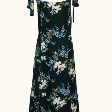 Reformation - Green Floral Print Tie Strap Midi Dress Sz 14