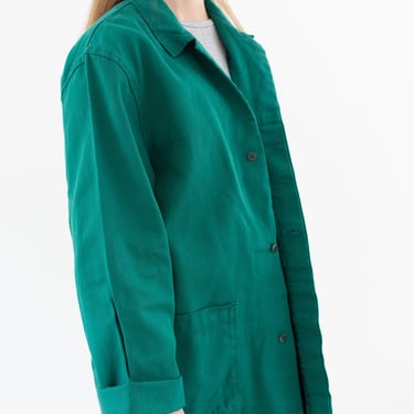 Vintage Emerald Green Chore Jacket | Unisex Cotton Utility Work | Made in Italy | M | IT312 