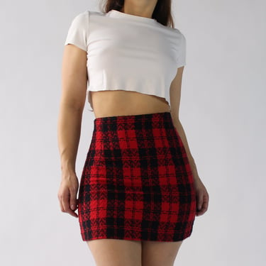 90s Plaid Miniskirt - W24
