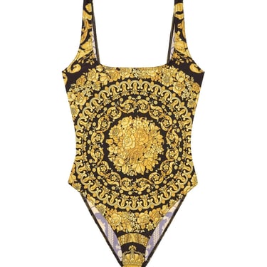 Versace Women Costume Intero Con Stampa Barocco