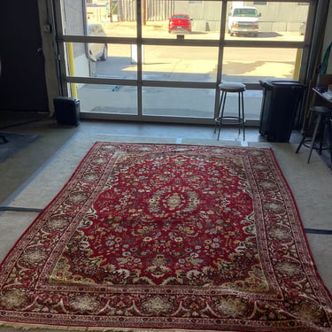 Red Floral Area Rug 8x12 (R090)