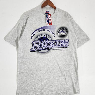 Vintage 1993 NWT Gray Colorado Rockies T-Shirt Sz. L