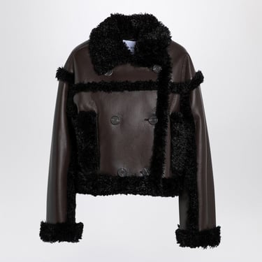 Stand Studio Brown Cropped Eco Sheepskin Women