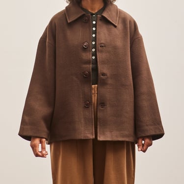 7115 Short Wool Coat, Deep Walnut