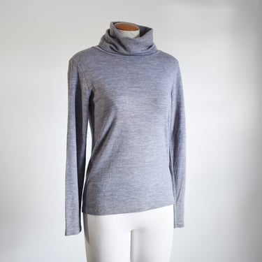 1970s Grey Turtleneck Sweater - S 