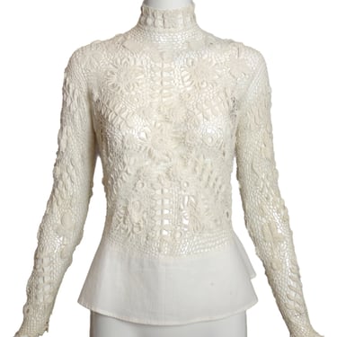 White Irish Crochet Shirtwaist, Size-6