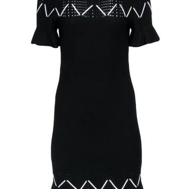 Jonathan Simkhai - Black Knit Dress w/ White Lacing Detail Sz M