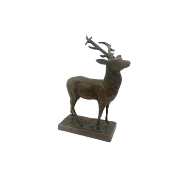 William Hoppe 4 Inch Bronze of Deer 