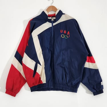 Vintage 1990s USA Olmypics Starter Windbreaker Jacket. Sz. XL