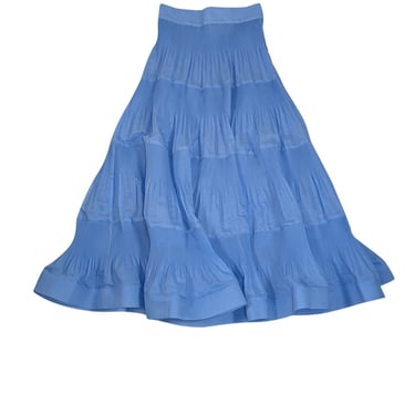 Zimmermann - Light Blue Plisse Pleated Maxi Skirt Sz 4