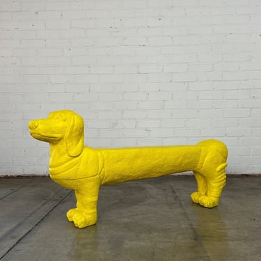 Dachshund Dog Bench in Yellow 