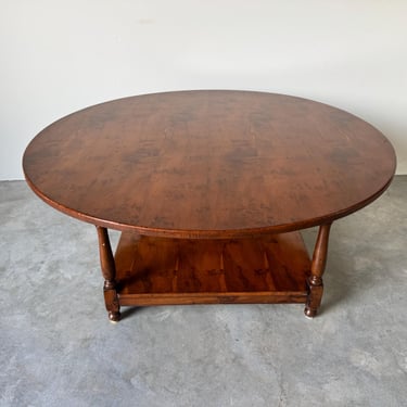 Vintage English Restall Brown & Clennell Two-Tier Burled Walnut Coffee Table 