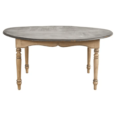 Country French Provincial Round Painted Dining Table by Ira Yeager