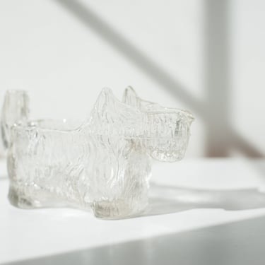 Vintage Glass Dog Spoon Rest 