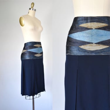 Louise 20s silk skirt, navy blue flapper skirt, embroidered art deco vintage skirt, erstwhile style, 1920s vintage, erstwhile style 