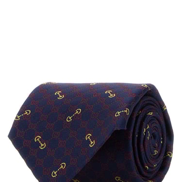 Gucci Men Embroidered Silk Tie