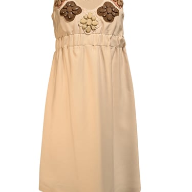 Karta - Beige Beaded Shift Dress Sz S