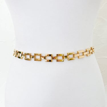 1970s metal belt, chain link belt, silver tone | Black Label  display picture 1