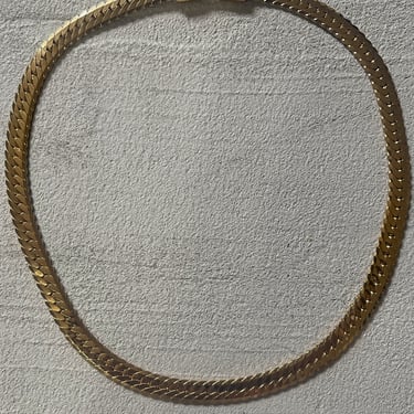 herringbone necklace, golden