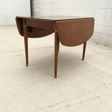 Wooden Drop Leaf Midcentury Dining Table