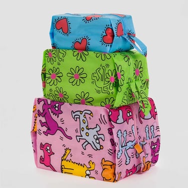 BAGGU Keith Harring 3D Zip Pouch Set