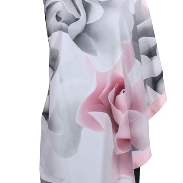 Ted Baker - Blush Pink Floral Front w/ Black Back Sleeveless Dress Sz 10