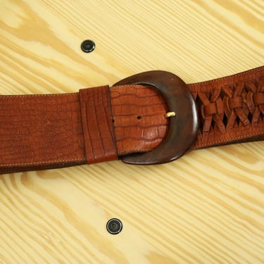 Vintage 1970's Wide Woven Belt 