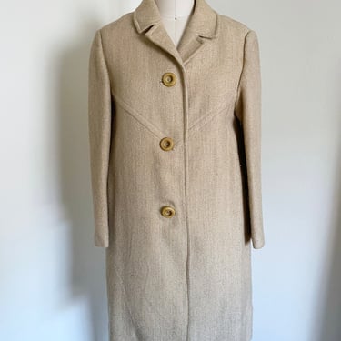 Vintage 50's Natural Wool Coat, XS S 