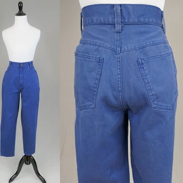 80s 90s Blue-Purple Jeans - 26 waist - High Rise Relaxed Tapered - Kyoto Kasuals - Vintage 1980s 1990s - 28