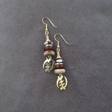 Adinkra symbol earrings, Gye Nyame earrings 11 