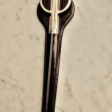 Scissors & Letter Opener Desk Set Made in Italy Fine Italian Handmade Tooled Leather Case Gift for Dad Father's Day Gift Birthday Gift 