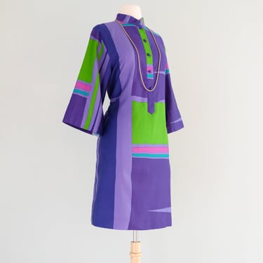 Stylish 1970's Catherine Ogust Art House Tunic Dress / Sz M/L