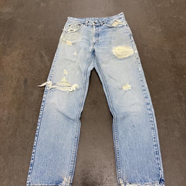 Vintage 90's Gap Light Wash Denim Jeans Straight Leg Distressed size 28x27 