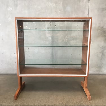 Custom Vintage Oak Display Cabinet
