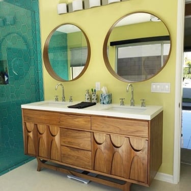 Mid Century Brasilia Double Sink Vanity ( Custom listing for Brian ) 