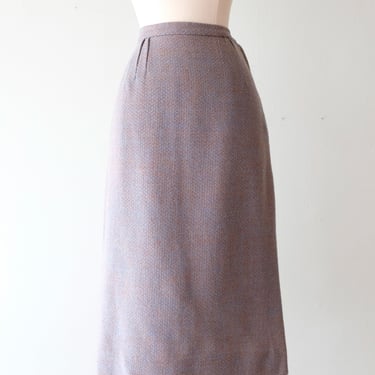 Pretty 1960's Lavender & Copper Flecked Wool Knit Pencil Skirt / Sz S