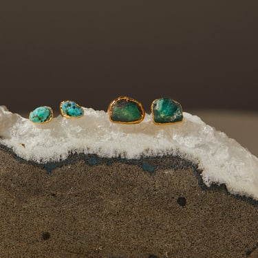 emerald earrings | raw emerald studs | may birthstone earrings | may birthstone studs | gold emerald stud earrings | raw crystal earrings 