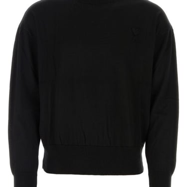 Ami Unisex Black Wool Sweater