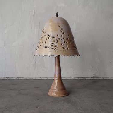 Mid Century Studio Pottery Stoneware Table Lamp 