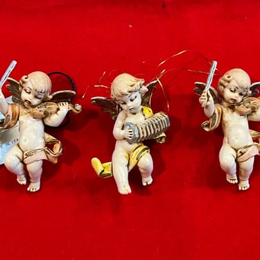 vintage cherub ornaments Depose Italian Fontanini angel figures 