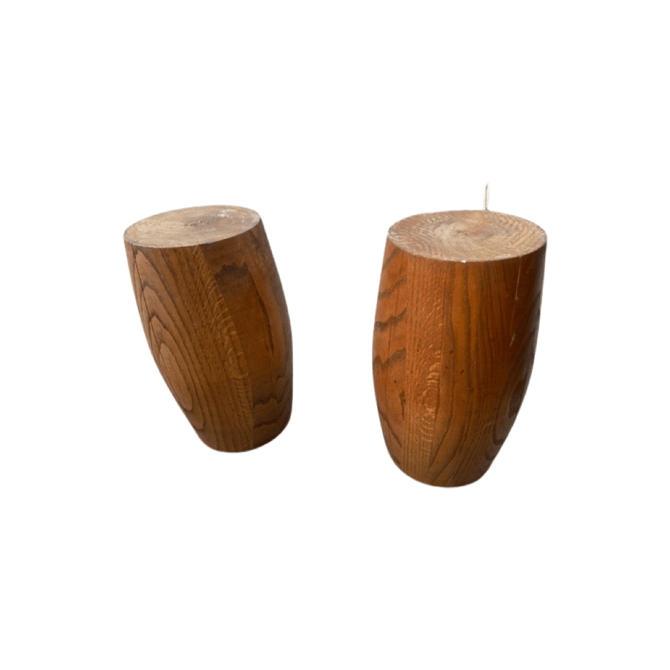 Small Wood Drum Tables - Pair Available Priced Individually