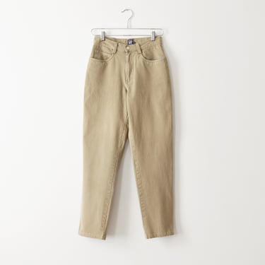 vintage 90s GAP tapered pants, high waist beige jeans, S / M 