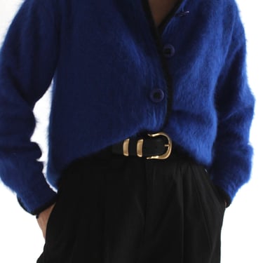 Vibrant Vintage Cobalt Angora Cardigan