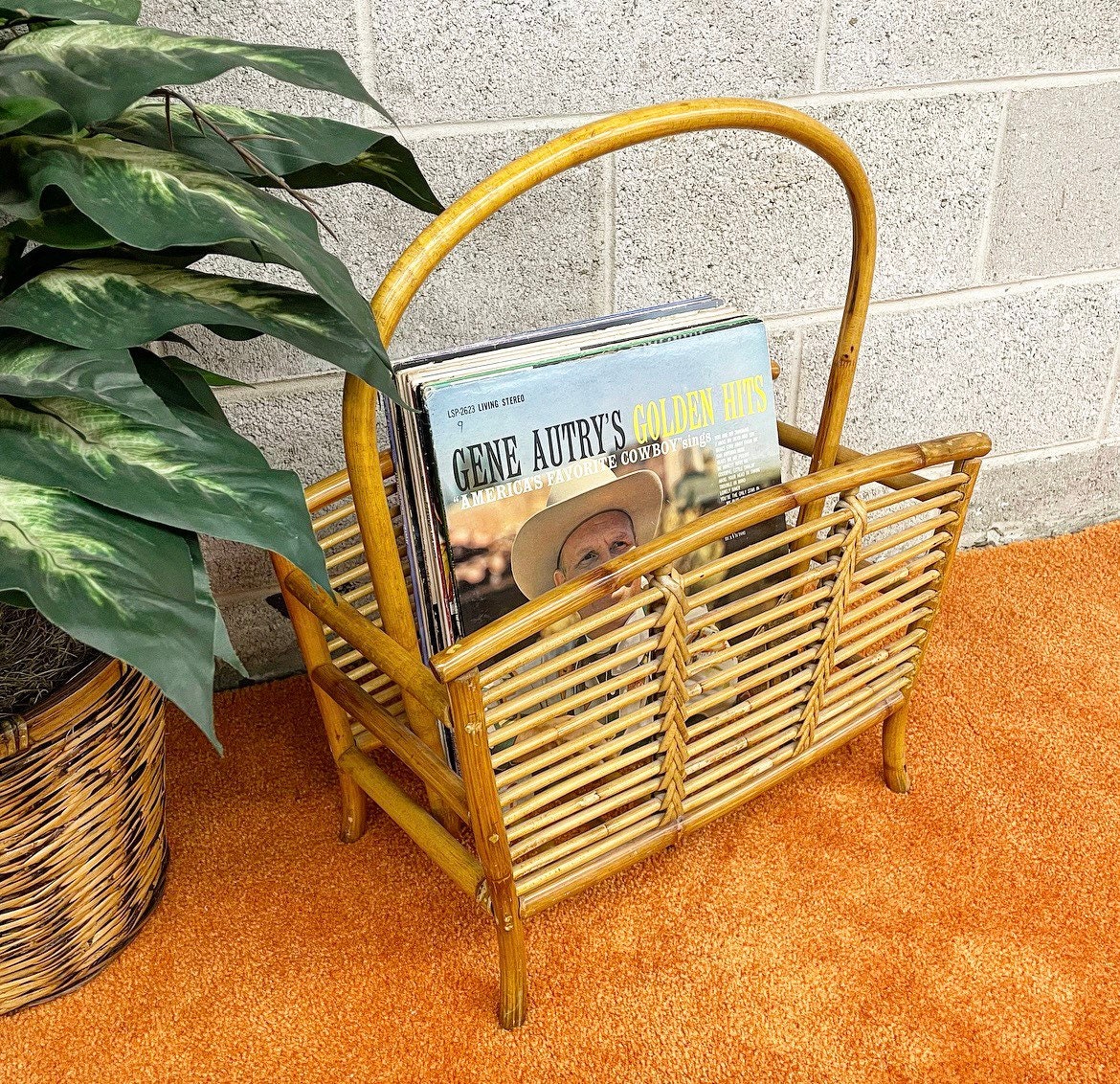 Vintage Magazine Rack Retro 1980s Bohemian + Bamboo + Rattan ...