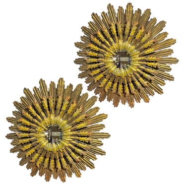 Pair Spanish Starburst Mirrors